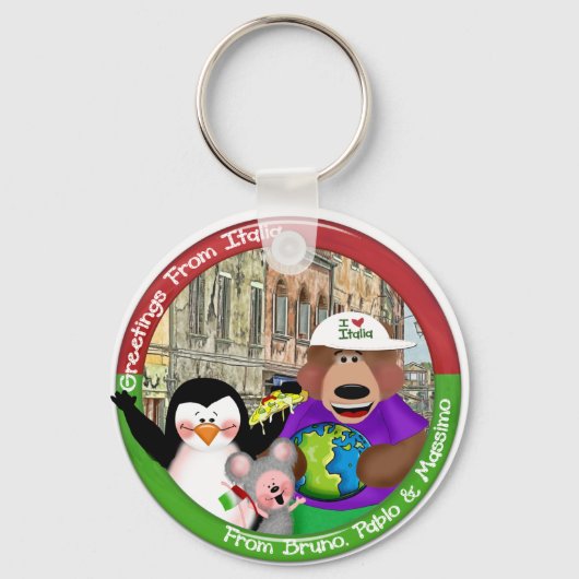 イタリアからの挨拶 キーホルダー (正面)