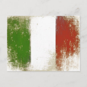 イタリアからの汚いヴィンテージフラグ付きポストカード ポストカード