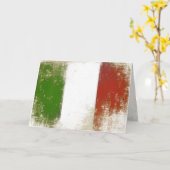 イタリアからの汚れたヴィンテージの旗が付いている挨拶状 カード (黄色い花)