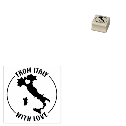 イタリアから愛とスモールビジネス ラバースタンプ (押印)