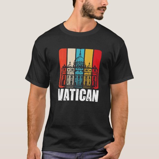イタリアからRoの聖ペテロ大聖堂バチカンレトロ Tシャツ (正面)