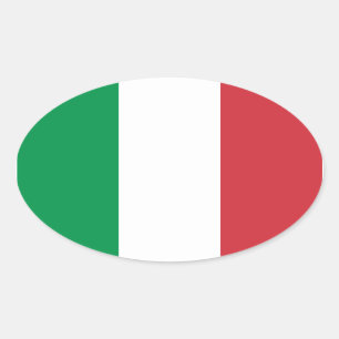 イタリアかイタリアンな旗 楕円形シール