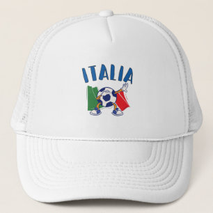 イタリアがサッカーボールの国旗をたたく キャップ