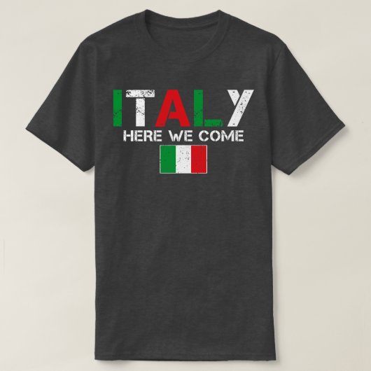 イタリアここ私たち来は家族の休暇に一致イタリアンする Tシャツ (デザイン正面)