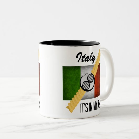 イタリアそれは私のDNAの家系のイタリアンな旗Rotiniにあります ツートーンマグカップ (正面右)