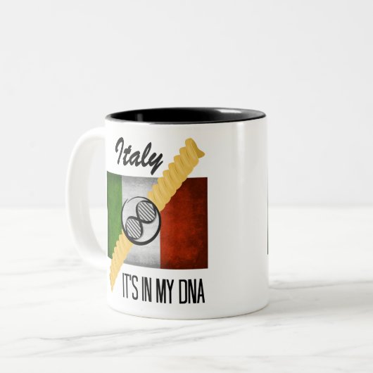 イタリアそれは私のDNAの家系のイタリアンな旗Rotiniにあります ツートーンマグカップ (正面左)