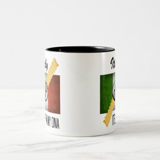 イタリアそれは私のDNAの家系のイタリアンな旗Rotiniにあります ツートーンマグカップ (中央)