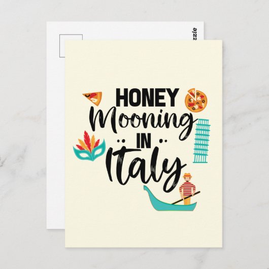 イタリアでの新婚旅行カップルのマッチング休暇 ポストカード (正面/裏面)