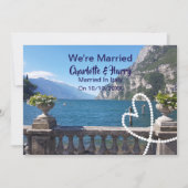 イタリアでの結婚式結婚した後のパーティー 招待状 (正面)