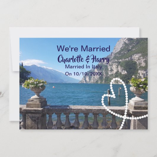 イタリアでの結婚式結婚した後のパーティー 招待状 (正面)