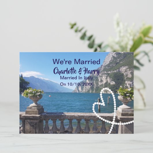 イタリアでの結婚式結婚した後のパーティー 招待状 (スタンド正面)