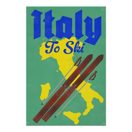 イタリアでスキーをする ポスター (正面)