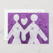 イタリアで恋をする紫の男女 ポストカード (正面/裏面)