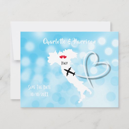 イタリアで結婚式 ウェディング デスティネーション Save The Date セーブザデート (正面)