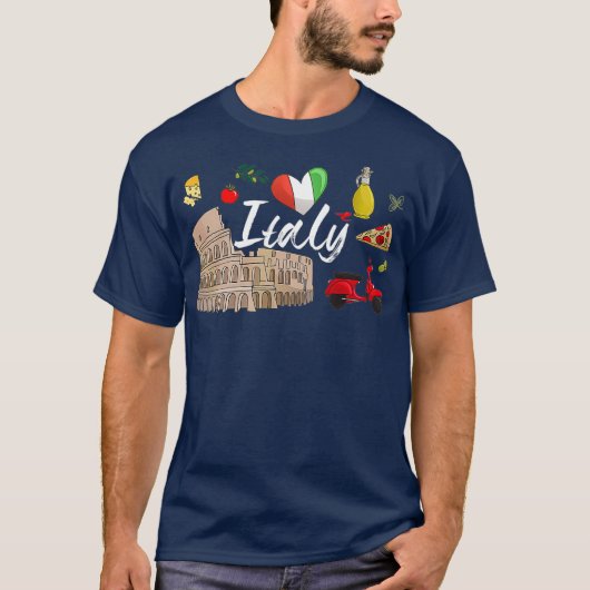 イタリアとすべての文化の贈イタリアンり物が好き Tシャツ (正面)