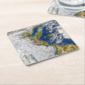 イタリアとアドリア海。 スクエアペーパーコースター (アングル)