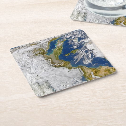 イタリアとアドリア海。 スクエアペーパーコースター (アングル)