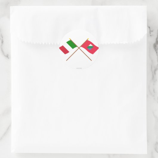 イタリアとアブルッツォは旗を横切った ラウンドシール (バッグ)