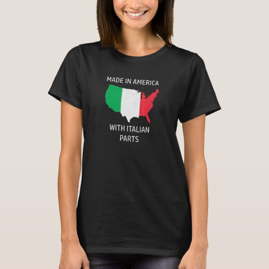 イタリアとアメリカイタリアンの部品を持つアメリカ製 Tシャツ (正面)