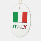 イタリアとイタリアの国旗 セラミックオーナメント (左)