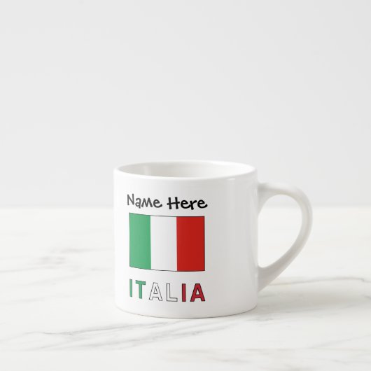 イタリアとイタリアの旗にあなたの名前 エスプレッソカップ (右)