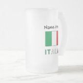 イタリアとイタリアの旗にあなたの名前 フロストグラスビールジョッキ (正面右)