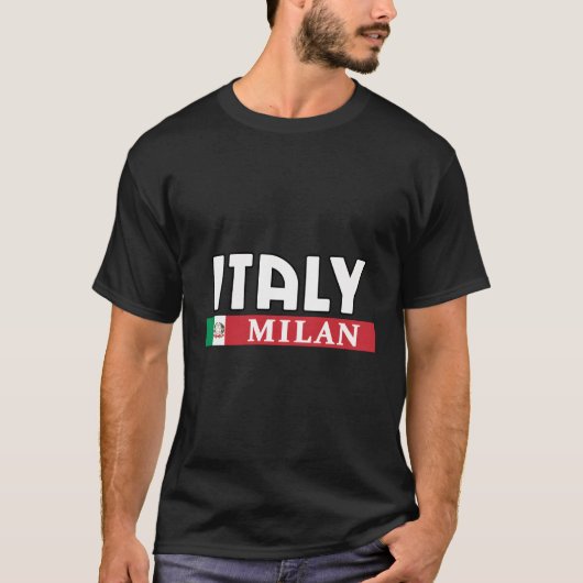 イタリアとイタリアンミラノの都市 Tシャツ (正面)
