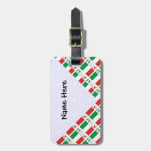 イタリアとイタリアン国旗のタイルパーソナライズされた表示 ラゲッジタグ (正面縦)