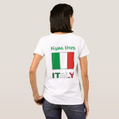 イタリアとイタリアン国旗の緑の個人用設定の女性 Tシャツ (裏面フル)