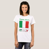 イタリアとイタリアン国旗の緑の個人用設定の女性 Tシャツ (正面フル)