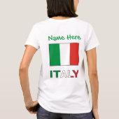 イタリアとイタリアン国旗の緑の個人用設定の女性 Tシャツ (裏面)
