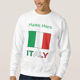 イタリアとイタリアン国旗の緑の個人用設定の男性 スウェットシャツ