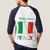 イタリアとイタリアン国旗の緑の個人用設定の男性 Tシャツ (裏面)