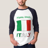 イタリアとイタリアン国旗の緑の個人用設定の男性 Tシャツ (正面)