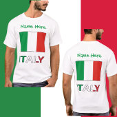 イタリアとイタリアン国旗の緑の個人用設定の男性 Tシャツ