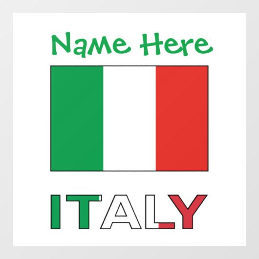 イタリアとイタリアン国旗の緑の個人用設定 ウィンドウサイン (シート)