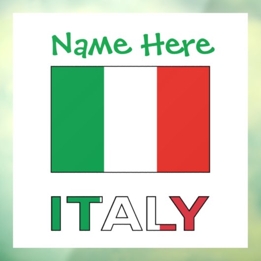 イタリアとイタリアン国旗の緑の個人用設定 ウィンドウサイン (シート3)