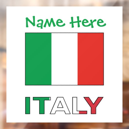 イタリアとイタリアン国旗の緑の個人用設定 ウィンドウサイン (シート2)