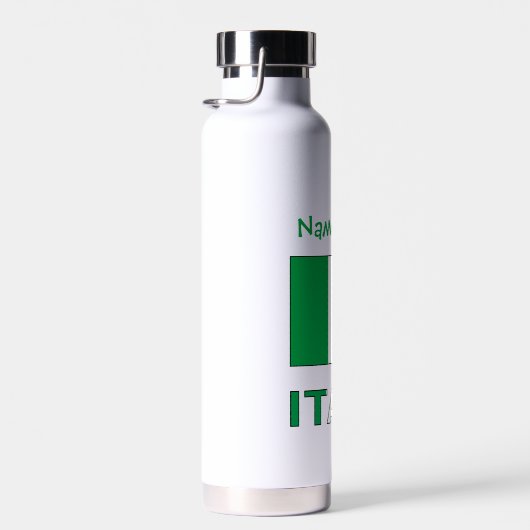 イタリアとイタリアン国旗の緑の個人用設定 ウォーターボトル (右面)