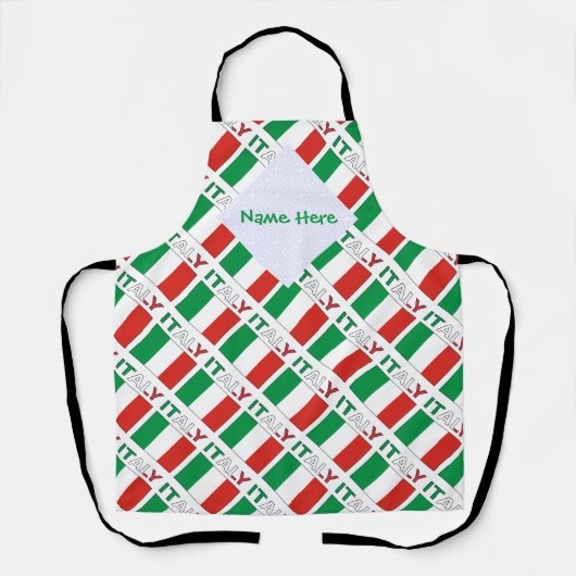イタリアとイタリアン国旗の緑の個人用設定 エプロン (正面)