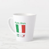 イタリアとイタリアン国旗の緑の個人用設定 カフェラテマグ (左アングル)