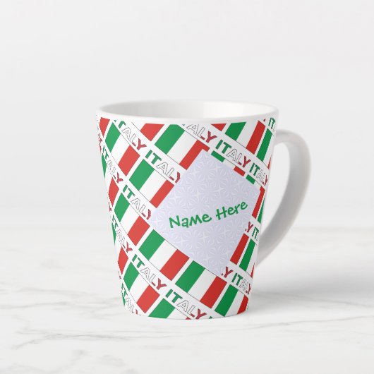 イタリアとイタリアン国旗の緑の個人用設定 カフェラテマグ (右アングル)