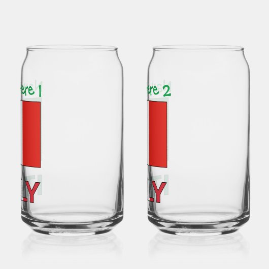 イタリアとイタリアン国旗の緑の個人用設定 ガラス缶 (左)