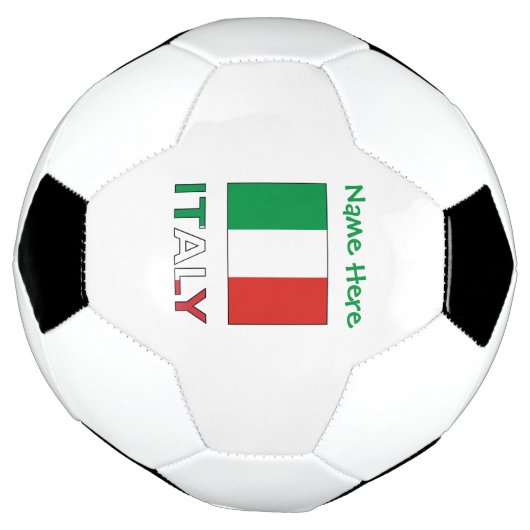 イタリアとイタリアン国旗の緑の個人用設定 サッカーボール (回転)