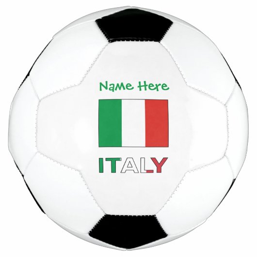 イタリアとイタリアン国旗の緑の個人用設定 サッカーボール (正面)