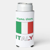 イタリアとイタリアン国旗の緑の個人用設定 スリム缶クーラー (Seltzer裏面)