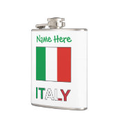 イタリアとイタリアン国旗の緑の個人用設定 フラスク (左)