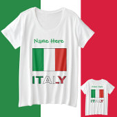 イタリアとイタリアン国旗の緑の個人用設定 プラスサイズTシャツ