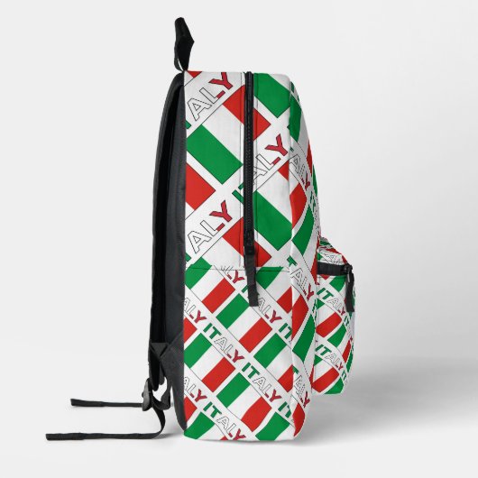 イタリアとイタリアン国旗の緑の個人用設定 プリントバックパック (左)