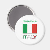 イタリアとイタリアン国旗の緑の個人用設定 マグネット (正面/裏面)